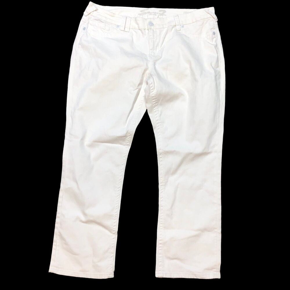 Seven 7 White Denim Jeans‎ Embellished Pockets Casual Everyday Size 10